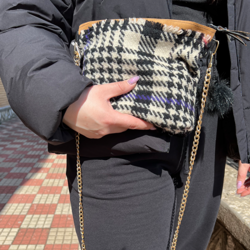 Pochette Tracolla Scozia Black and White prova